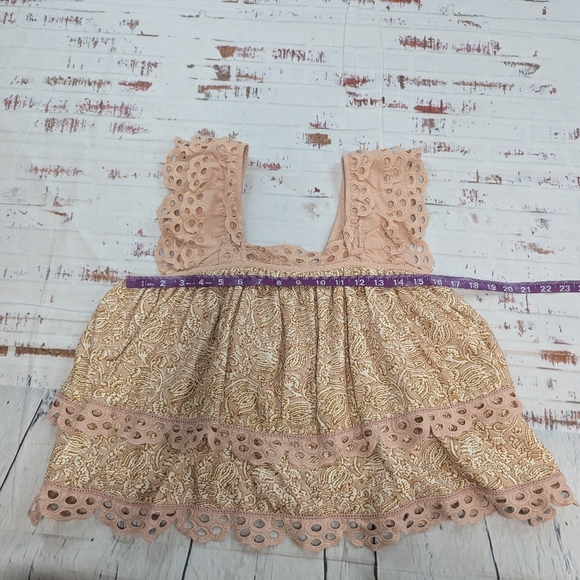 Anthropologie Let Me Be swing eyelet ruffle sleeveless top - Picture 5 of 8